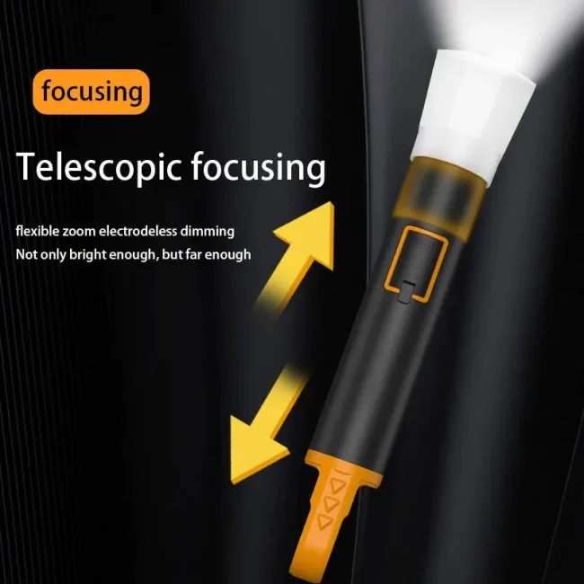 L-S18 Glare Rechargeable Type-C LED Flashlight With Power Bank – USB Input/Output, Digital Display, Emergency Torch & Phone Charger for Outdoor & Home Use