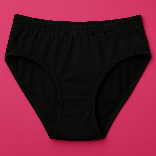 Jersey Plain Panty for Women – Lightweight, Comfortable & Soft Everyday Wear Underwear, Available in Sizes S, M, L (Black)
