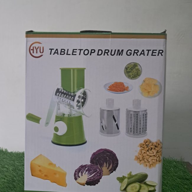 TableTop Drum Grater | Manual Vegetable Cutter Slicer & Grater | Multi-Functional Kitchen Gadget ( Random Color )