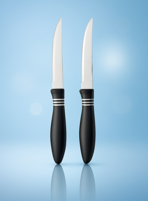 2 Pcs Concord Stainless Steel Kitchen Knife – Multipurpose Table Knife with Serrated Edge, 12 cm (Random color)