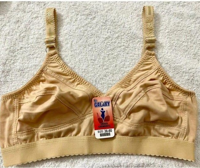 Plain Non-Padded Cotton Bra – Lightweight & Comfortable Everyday Wear | Beige, Sizes 32–42