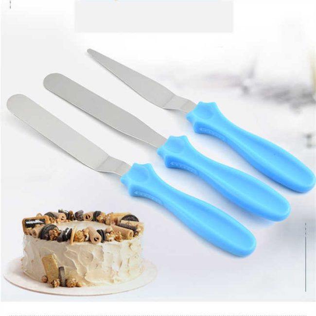 3-Piece Cake Decorating Knife Set – Stainless Steel Spatula & Cream Spreader Tools (Multi-Color)