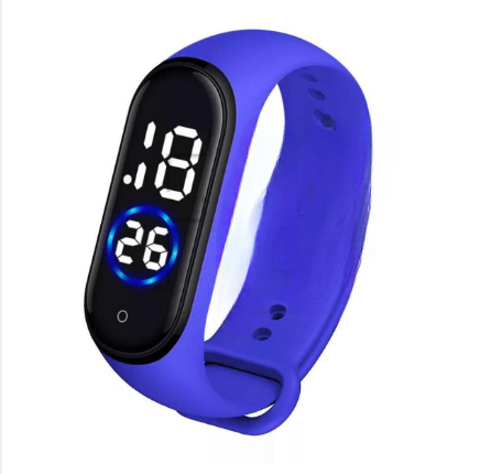 Latest  M4 LED Watch Digital Sports Bracelet for Boys & Girls – Waterproof Touch Display – Random Band Color (Without Box)